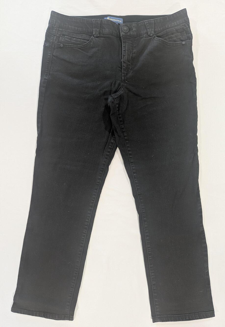 Democracy Jeans Womens 16 Black Dark Wash Mid Rise Straight Denim Absolution